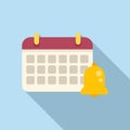 Calendar task schedule icon flat vector. Event time