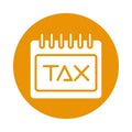 Calendar with tax obligation icon