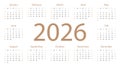 Calendar 2026.Tear-off calendar. Personal organizer Royalty Free Stock Photo