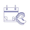 Calendar and teeth practical joke icon