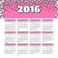 Calendar 2016 template design Royalty Free Stock Photo
