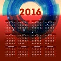 Calendar 2016 template design Royalty Free Stock Photo