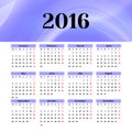 Calendar 2016 template design Royalty Free Stock Photo