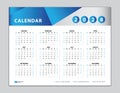 Calendar 2028 template, Desk calendar 2028 design, Wall calendar 2028 year, Set of 12 Months, Week starts Sunday, Planner, vector