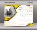 Calendar 2025 template on gold backgrounds luxurious concept, April 2025 template, Desk calendar 2025 design, Wall calendar