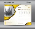 Calendar 2023 template on gold backgrounds luxurious concept, July 2023 template, Desk calendar 2023 design, Wall calendar