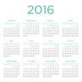 Calendar template 2016