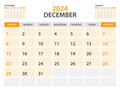 Calendar 2024 template- January 2024 year, monthly planner, Desk Calendar 2024 template, Wall calendar design, Week Start On