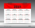 Calendar 2027 template, 12 months yearly calendar set in 2027 year, Desk calendar 2027 design, wall calendar, brochure flyer,
