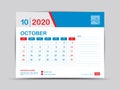 Calendar 2020 template, OCTOBER, Desk calendar 2020 template, advertisement, Trendy, minimal, creative design, simple,