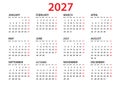 Calendar 2027 template, Planner 20267 year, Wall calendar 2027 template, Week Starts Monday, Set of 12 calendar, advertisement