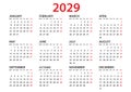 Calendar 2029 template, Planner 2029 year, Wall calendar 2029 template, Week Starts Monday, Set of 12 calendar, advertisement