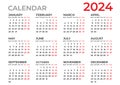 Calendar 2024 template, Planner 2024 year, Wall calendar 2024 template, Week Starts Monday, Set of 12 calendar, advertisement,