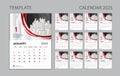 Calendar 2025 template Set, Wall calendar 2025 design can be place for photo and company Logo, Week Starts on Sunday, Set of 12 Royalty Free Stock Photo