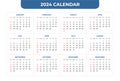 2024 calendar template in white background