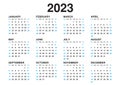 Calendar 2023 template vector, simple minimal design, Planner 2023 year, Wall calendar 2023 year