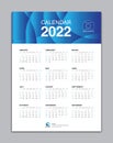 Calendar 2022 Template, Wall Calendar 2022 Vector, Desk Calendar Design