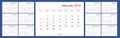 Calendar template 2024. Yearly planner organizer, starts monday, english