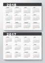 Calendar Template for 2017 and 2018 years.