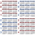 Calendar templates for 2011 - 2014