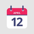 Calendar 12th of April