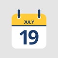 Calendar 19th of July