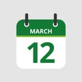 Calendar 12th of March