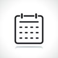 Calendar thin line icon isolated