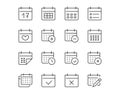 Calendar Thin Line Icon. Minimal Vector Illustration. Included Simple Outline Icons as Schedule, Reminder, Appointment