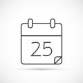 Calendar thin line icon