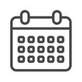 Calendar Thin Line Vector Icon