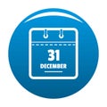 Calendar thirty first december icon blue Royalty Free Stock Photo