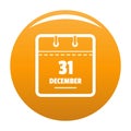 Calendar thirty first december icon orange Royalty Free Stock Photo