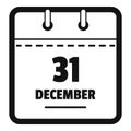 Calendar thirty first december icon, simple black style Royalty Free Stock Photo