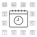 Calendar, time flat vector icon in calendar pack Royalty Free Stock Photo