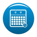 Calendar time icon blue vector