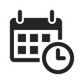 Calendar and time icon in modern design style for web site and mobile app