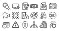 Calendar time, Image carousel and Management line icons set. Vector