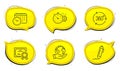 Calendar time, Signature and Cogwheel timer icons set. 360 degree sign. Clock, Written pen, Engineering tool. Vector