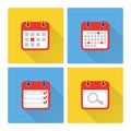 Calendar and to do list colorful flat icons