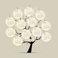 Calendar tree 2014 for your design Royalty Free Stock Photo