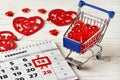 Calendar Valentines day Royalty Free Stock Photo