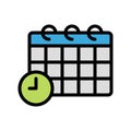 Calendar vector, Back to school filled design icon