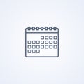 Calendar, vector best gray line icon Royalty Free Stock Photo