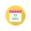 Calendar vector flat color icon Royalty Free Stock Photo