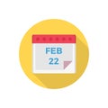 Calendar vector flat colour icon Royalty Free Stock Photo