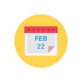 Calendar vector flat colour icon Royalty Free Stock Photo