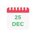 Calendar vector flat colour icon Royalty Free Stock Photo
