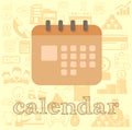 Calendar flat illustration, calendar business vector illustration Royalty Free Stock Photo