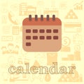 calendar flat illustration, calendar business vector illustration Royalty Free Stock Photo